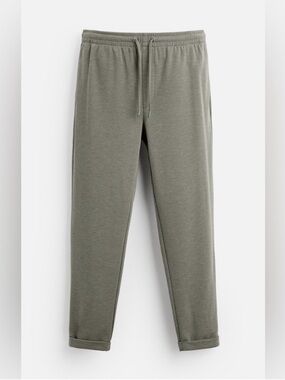 Zara Men's Knit Easy Care Jogger Waist Pants Olive 🫒- M
